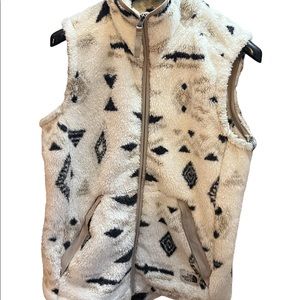 The North Face Fuzzy Vest -White Aztec Pattern